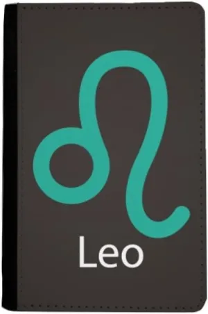 July August Leo Constellation Pattern Passport Holder Notecase Burse Wallet Cover Card Purse