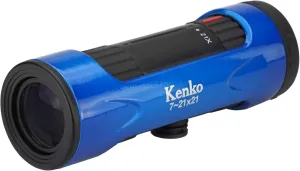 Kenko 429051 Ultraviue I Monocular, 7-21 x 21, 7-21x, 0.8 inch (21 mm) Diameter, Zoom Type, Blue