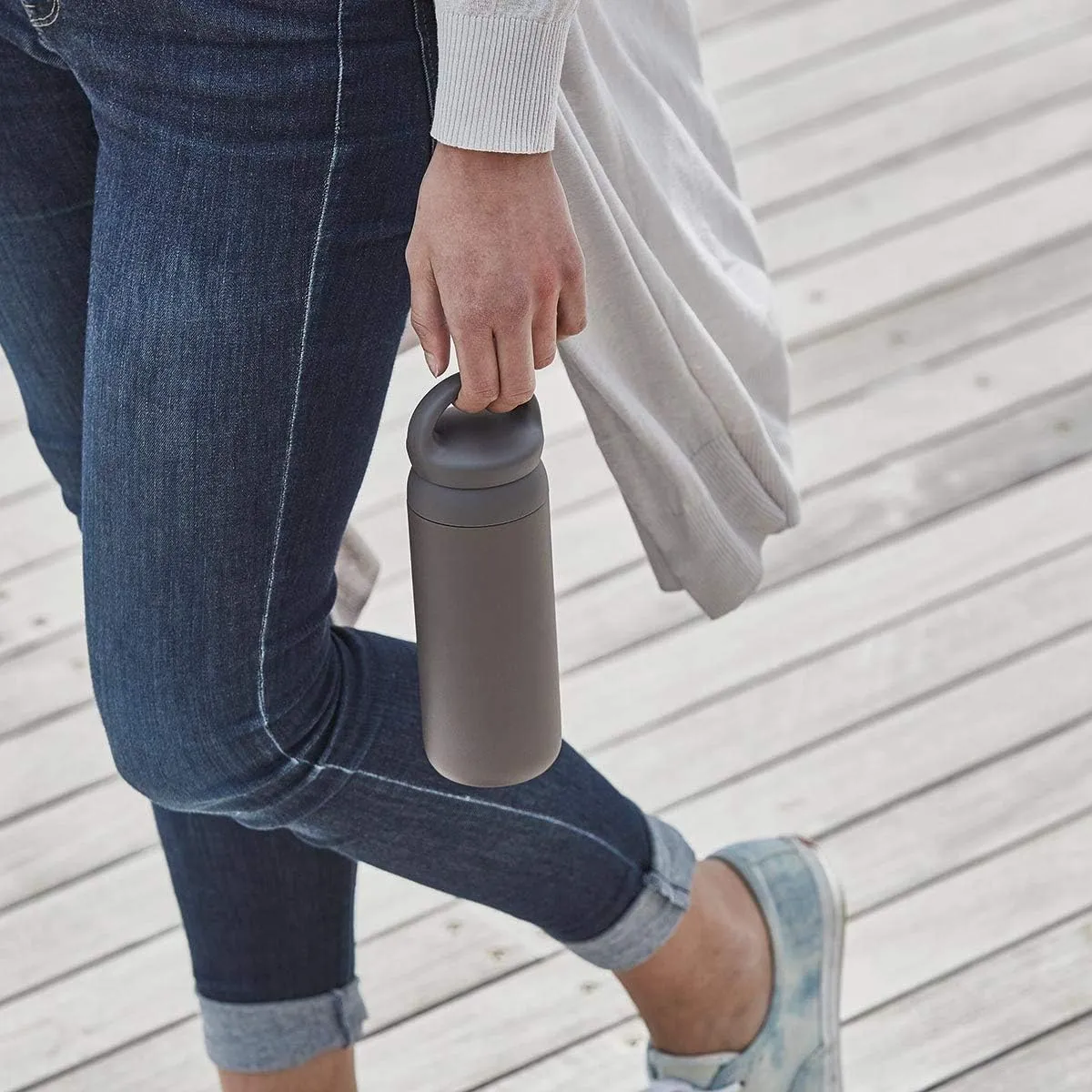 KINTO 21094 Day-off Tumbler, 16.9 fl oz (500 ml), Navy, Double Wall Vacuum Construction, Thermal and Cold Insulation, Water Bottle
