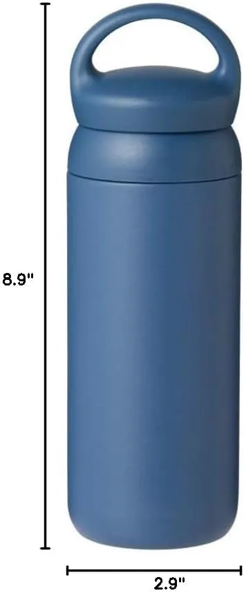 KINTO 21094 Day-off Tumbler, 16.9 fl oz (500 ml), Navy, Double Wall Vacuum Construction, Thermal and Cold Insulation, Water Bottle