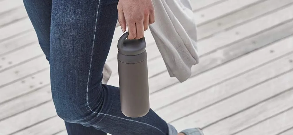 KINTO 21096 Dayoff Tumbler, 16.9 fl oz (500 ml), Dark Gray, Double Wall Vacuum Construction, Thermal and Cold Insulation, Water Bottle