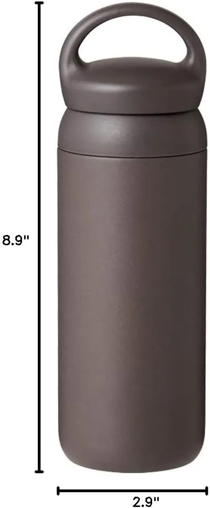 KINTO 21096 Dayoff Tumbler, 16.9 fl oz (500 ml), Dark Gray, Double Wall Vacuum Construction, Thermal and Cold Insulation, Water Bottle