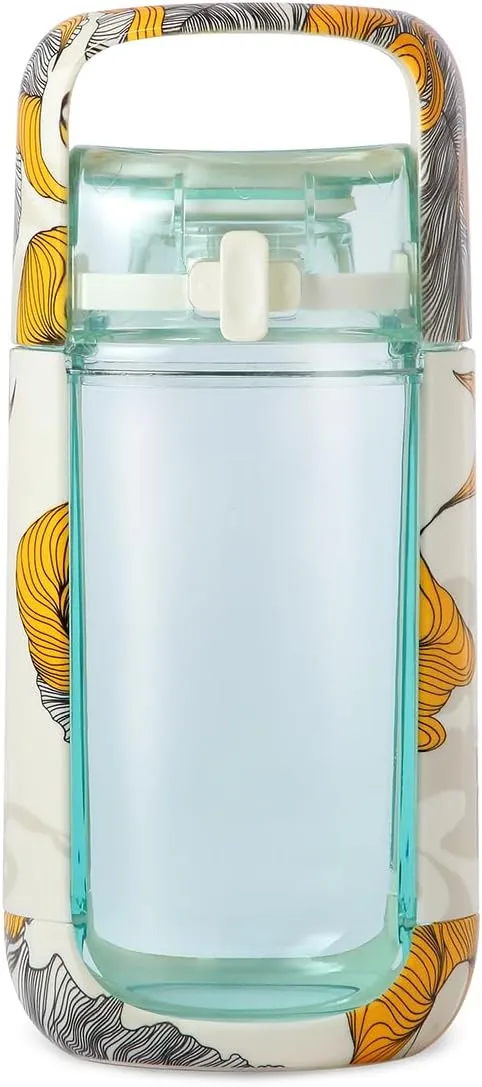 KOR One Planet 13.5oz Tritan Water Bottle with Lid Safety Lock, One Click Open Cap and Ergonomic Carry Handle - Features Unique Water-Dipped Designs Inspired by Nature