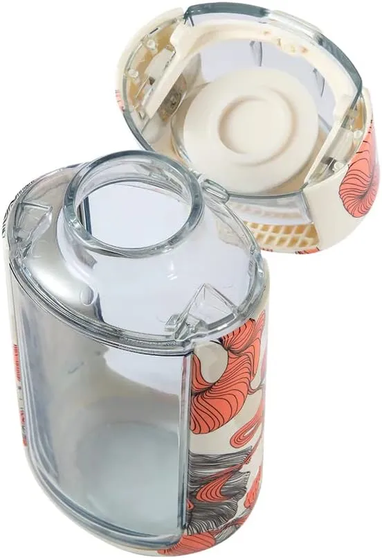 KOR One Planet 13.5oz Tritan Water Bottle with Lid Safety Lock, One Click Open Cap and Ergonomic Carry Handle - Features Unique Water-Dipped Designs Inspired by Nature