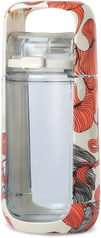 KOR One Planet 13.5oz Tritan Water Bottle with Lid Safety Lock, One Click Open Cap and Ergonomic Carry Handle - Features Unique Water-Dipped Designs Inspired by Nature