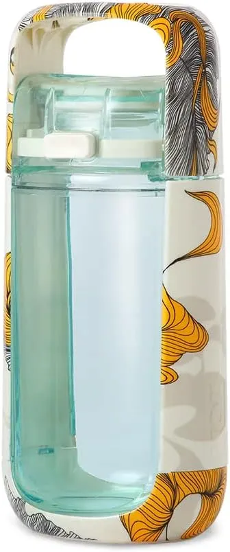 KOR One Planet 13.5oz Tritan Water Bottle with Lid Safety Lock, One Click Open Cap and Ergonomic Carry Handle - Features Unique Water-Dipped Designs Inspired by Nature