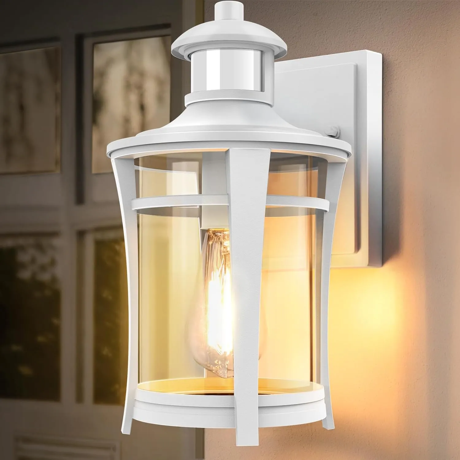Lamomo Porch Lights Outdoor White, Dusk to Dawn Wall Light Fixtures, Exterior Front Sconces Wall Mounted Lighting, Waterproof Anti-Rust Outside Lights for House, Garage, Entryway