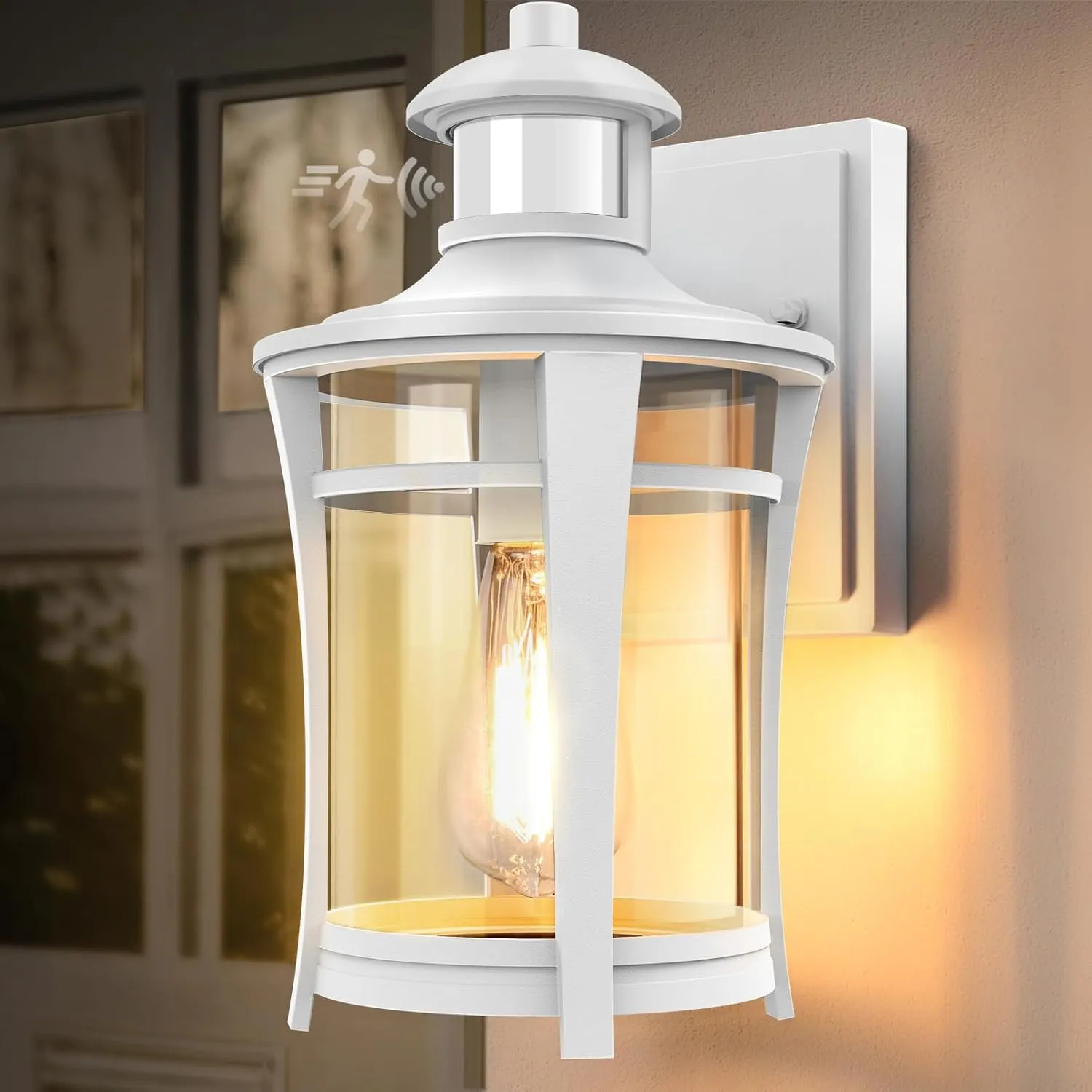 Lamomo Porch Lights Outdoor White, Dusk to Dawn Wall Light Fixtures, Exterior Front Sconces Wall Mounted Lighting, Waterproof Anti-Rust Outside Lights for House, Garage, Entryway
