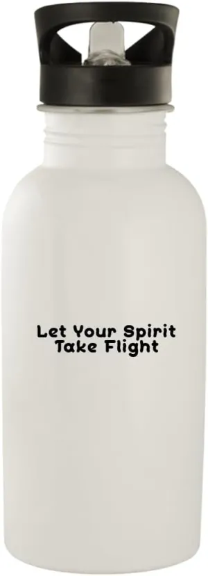 Let Your Spirit Take Flight - Stainless Steel 20oz Water Bottle, White