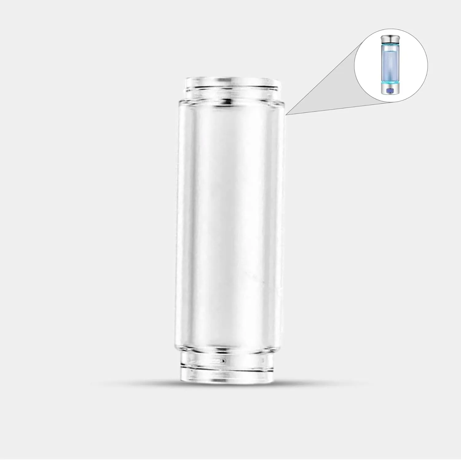 LevelUpWay - Hydrogen Generator Water Bottle SPE PEM Technology Water Ionizer (Glass, Transparent)