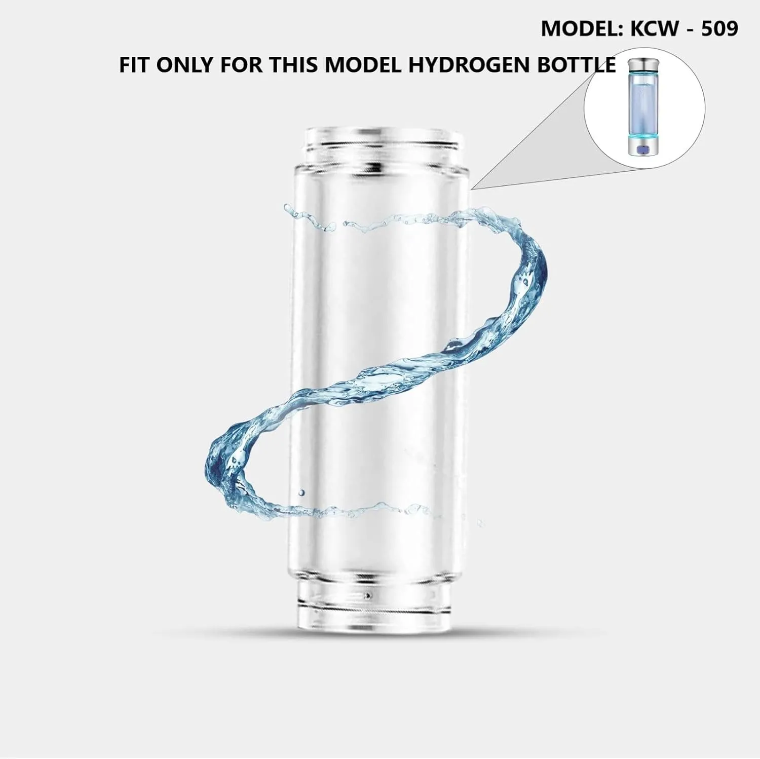 LevelUpWay - Hydrogen Generator Water Bottle SPE PEM Technology Water Ionizer (Glass, Transparent)