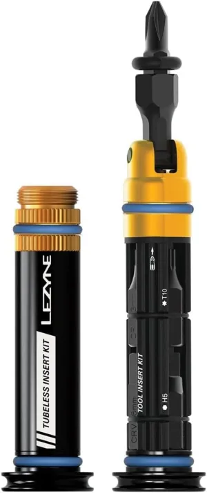 LEZYNE Bicycle Dual Insert Kit, Multi-Tools, Number of Tools: 9, Mountain Bike Flat or Riser Handlebars, Tubeless Repair Kit, Black - Medium