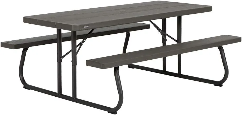 LIFETIME 60112 6 ft (1.83 m) Picnic Table (Brown)