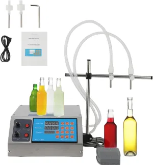 Liquid Filling Machine 1-135 Fl Oz, Automatic Bottle Filling Machine, Bottle Filler Machine Electric Digital Control Diaphragm Pump for Milk, Water, Wine, Beverage, Alcohol (Double Nozzle)