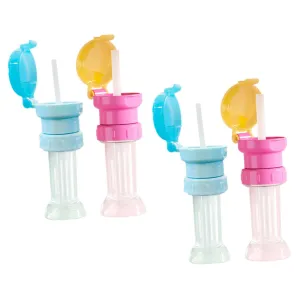 Lurrose 1set Water Bottle Caps with Straws Safe Adapter for Prevents Bright Color Design for Reusable Bottles 4pcs