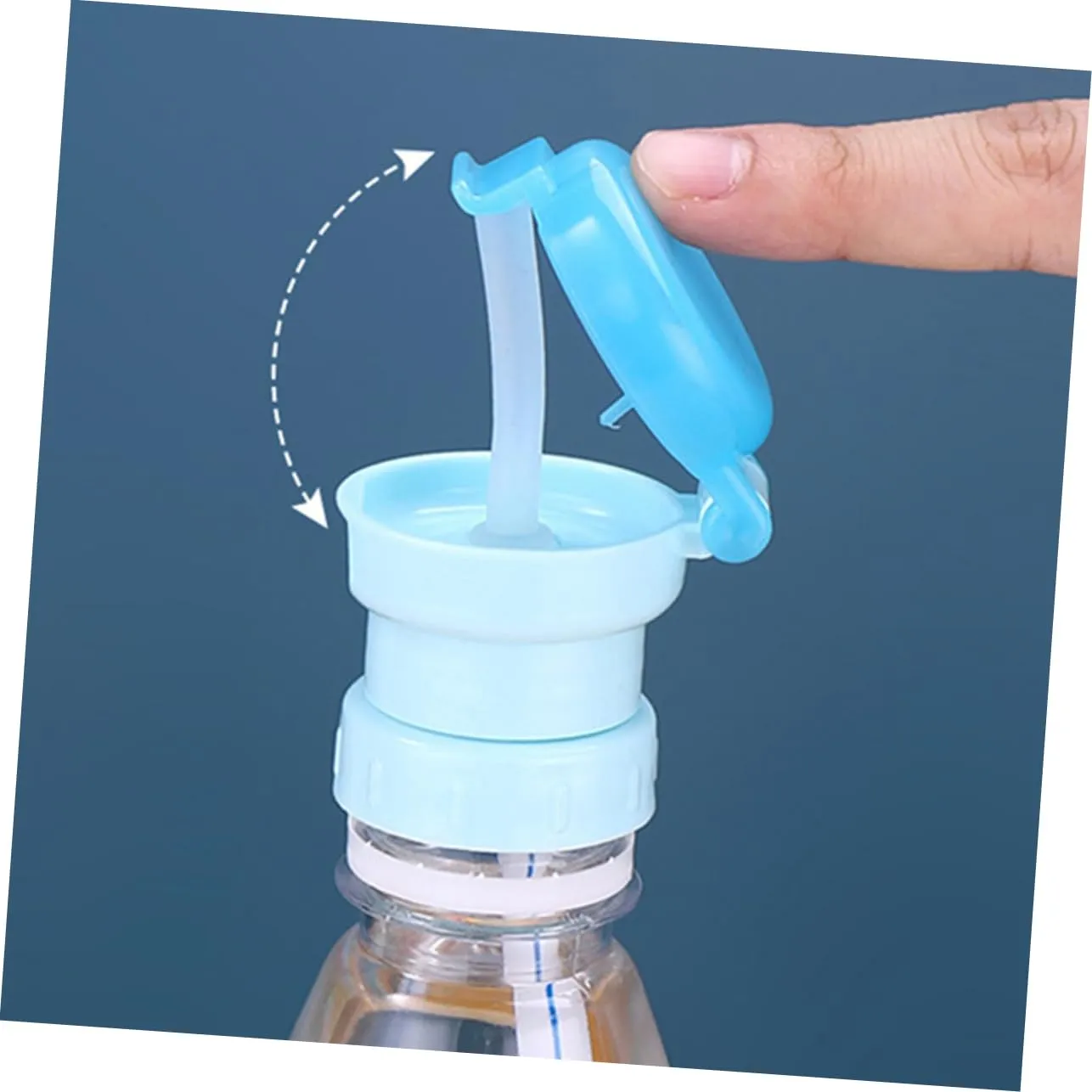 Lurrose 1set Water Bottle Caps with Straws Safe Adapter for Prevents Bright Color Design for Reusable Bottles 4pcs