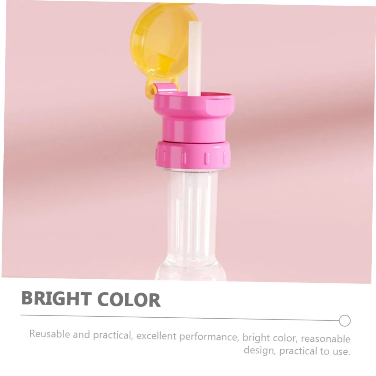 Lurrose 1set Water Bottle Caps with Straws Safe Adapter for Prevents Bright Color Design for Reusable Bottles 4pcs
