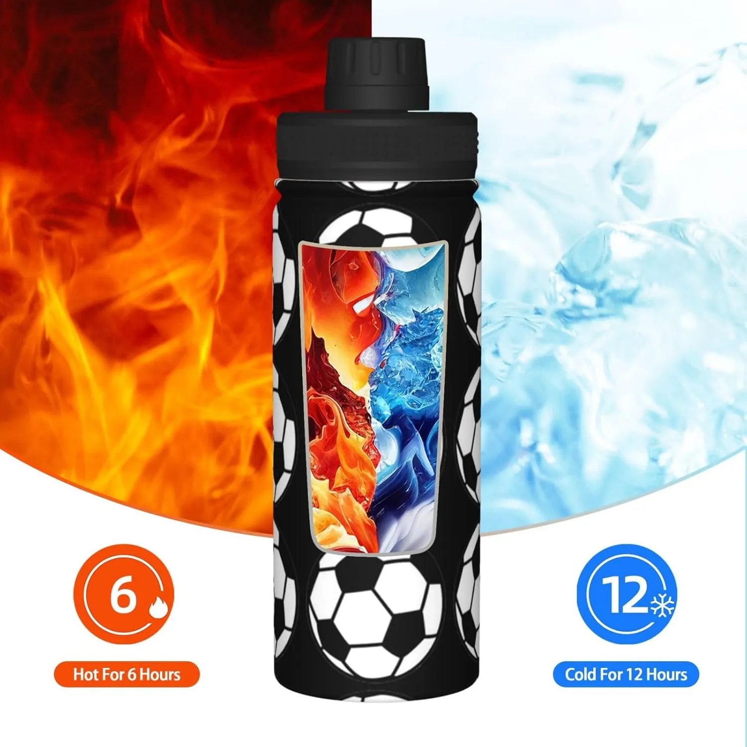 M-essi 18OZ sports insulated water bottle easy to carry with spout cover, insulated water bottle White
