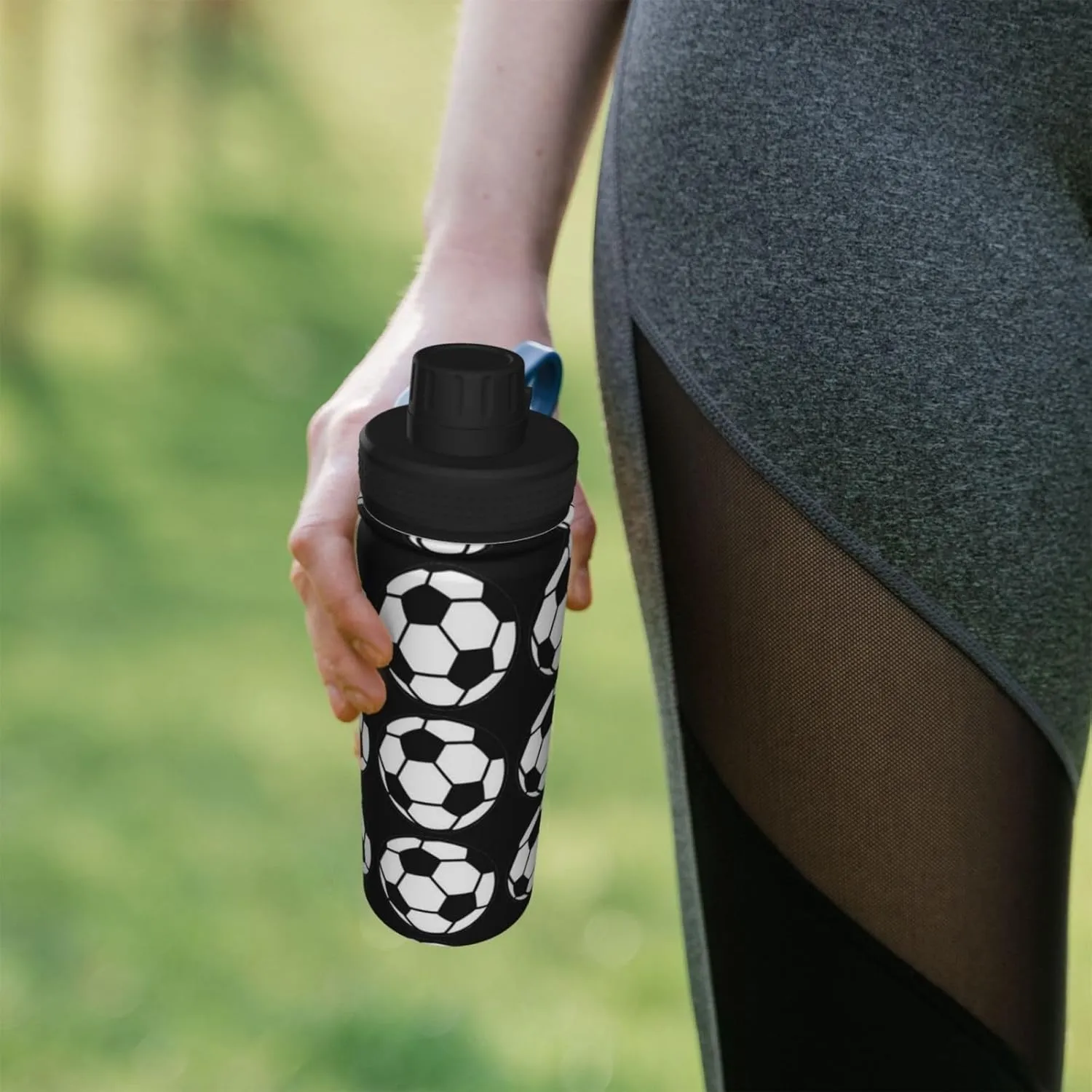 M-essi 18OZ sports insulated water bottle easy to carry with spout cover, insulated water bottle White