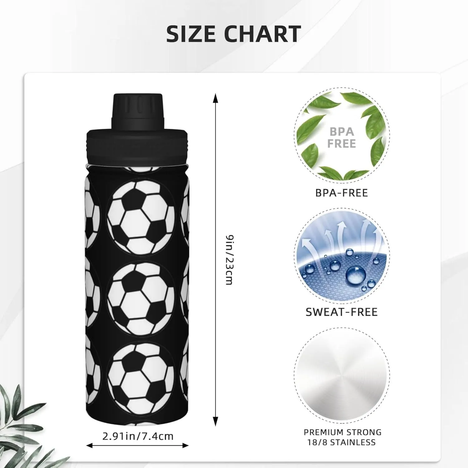 M-essi 18OZ sports insulated water bottle easy to carry with spout cover, insulated water bottle White