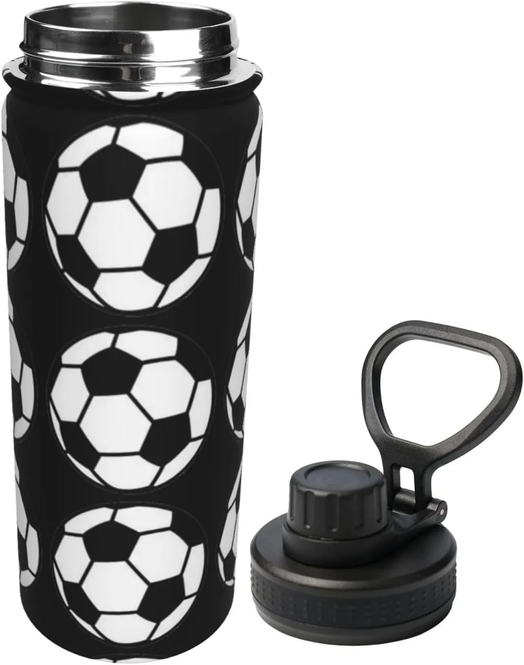 M-essi 18OZ sports insulated water bottle easy to carry with spout cover, insulated water bottle White