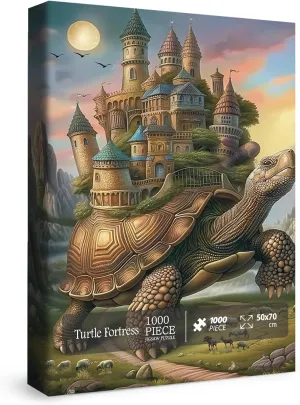 Magic Turtle Castle Puzzles for Adults 1000 Pieces, Horror Fantasy House Jigsaw Puzzles, Monster Tortoise Puzzles