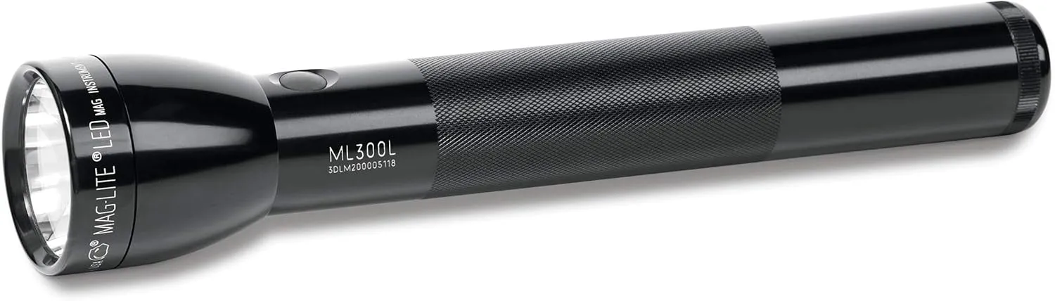 Maglite ML300L-S3016 ML300L LED 3-Cell D Flashlight, Black