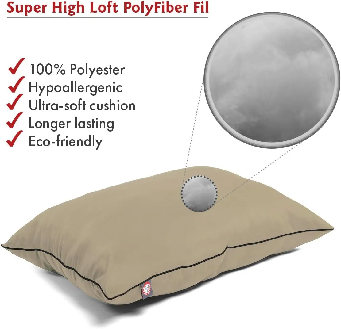 Majestic Pet Rectangle Medium Dog Bed Washable – Non Slip Comfy Pet Bed – Dog Crate Bed Super Value Pillow Dog Bed – Dog Kennel Bed for Sleeping - Dog Bed Medium Breed 35 x 28 Inch – Solid Khaki