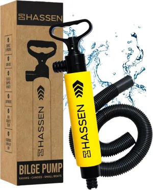 Manual Bilge Pump for Boats Portable Hand Water Pumps for Kayak & Canoe - Long Hose Marine Safety Equipment Must Haves, Emergency Water Removal Suction Tool Camping & Home