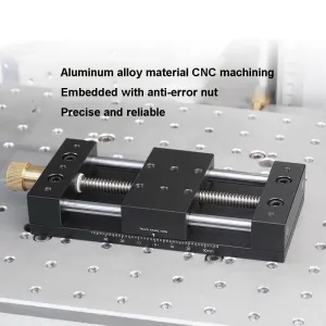 Manual Linear Stage 75mm Sliding Table Linear Rail Guide Aluminium Alloy Slide Stage with Ruler and Base, Manual Translation Displacement Station