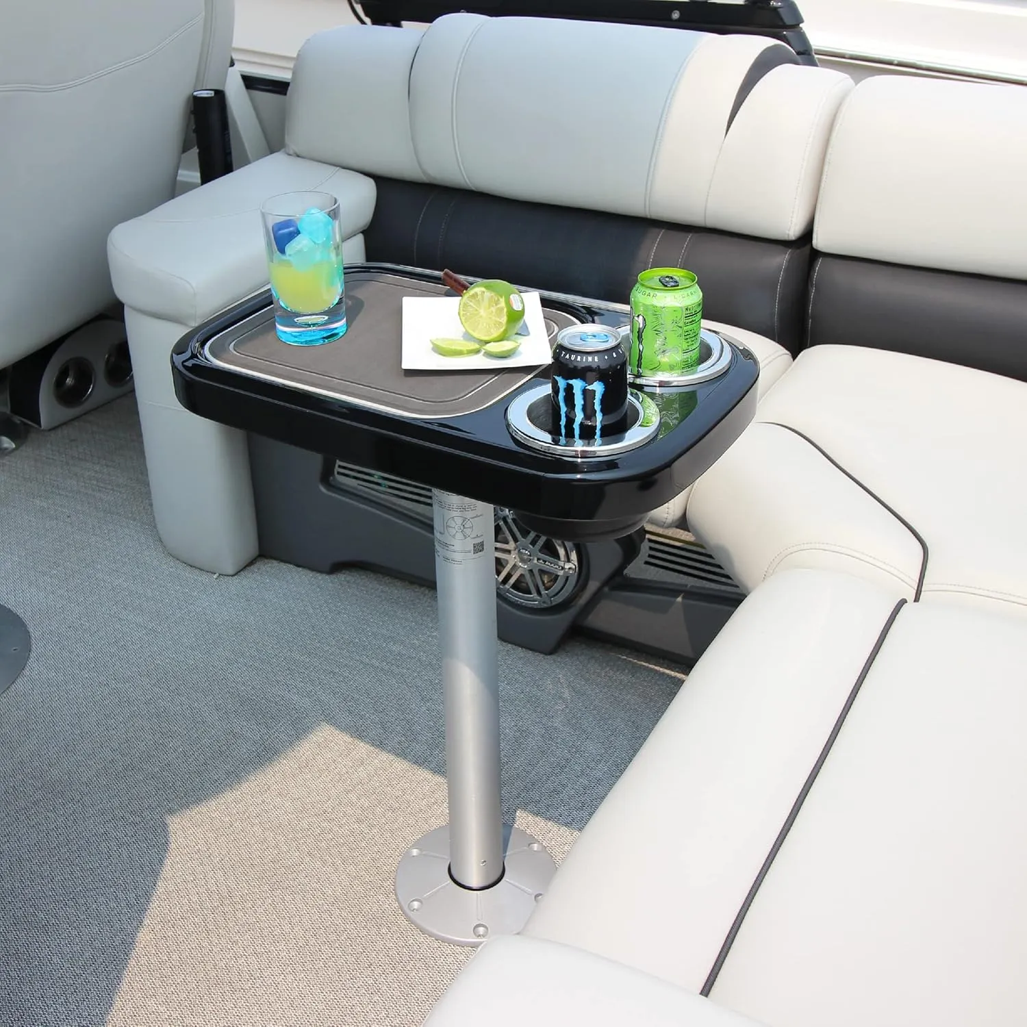 Manufacturers' Select ITC Marine Cocktail Boat Table Leg Set. Pontoon Accessories, Marine Pedestal Table with Center Foam Mat