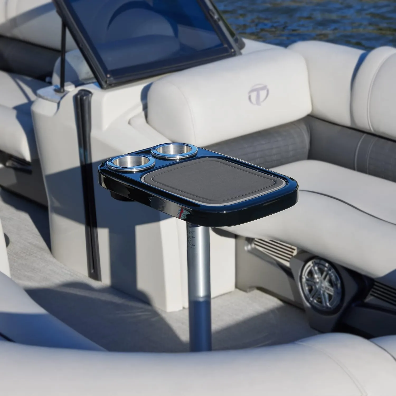 Manufacturers' Select ITC Marine Cocktail Boat Table Leg Set. Pontoon Accessories, Marine Pedestal Table with Center Foam Mat