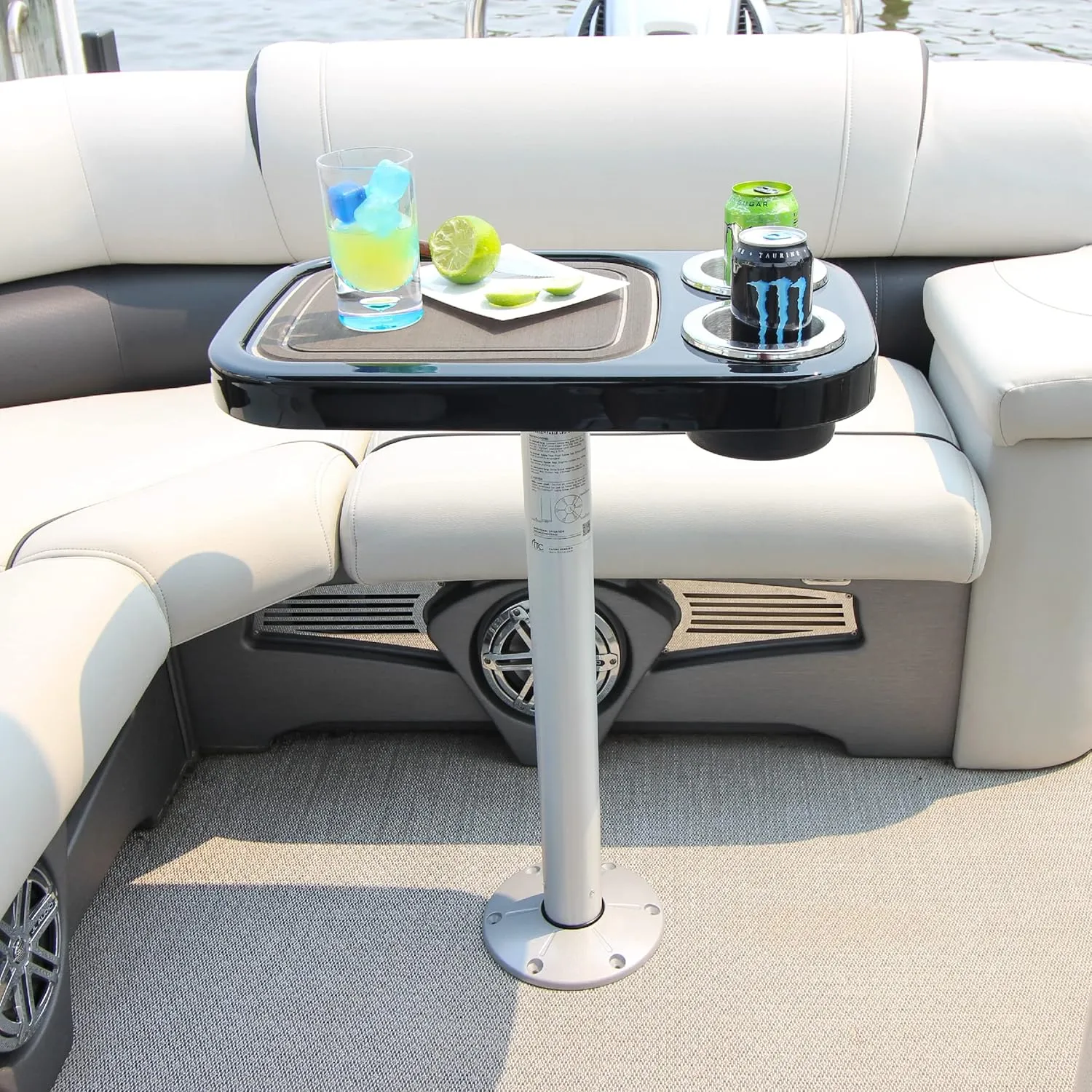 Manufacturers' Select ITC Marine Cocktail Boat Table Leg Set. Pontoon Accessories, Marine Pedestal Table with Center Foam Mat