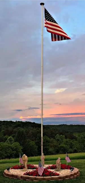 Manufacturing Inc 7000-T8 Aluminum Sectional Flagpole, 2.4" Tube Diameter and 11 Gauge Aluminum, Made in The USA, 15 Year Warranty