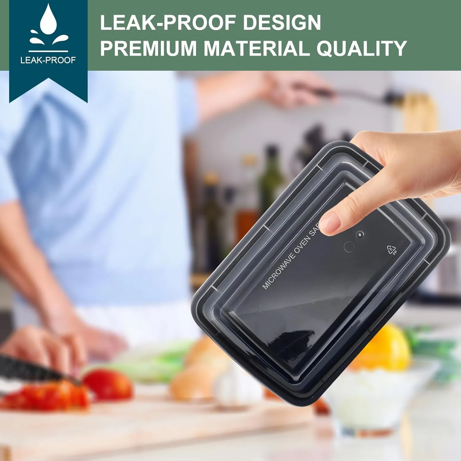 Meal Prep Containers Reusable 50 Pack - 16 oz plastic food containers with lids, To Go Food Containers BPA-Free, To Go Containers With Lids Microwave, Dishwasher, Freezer Safe