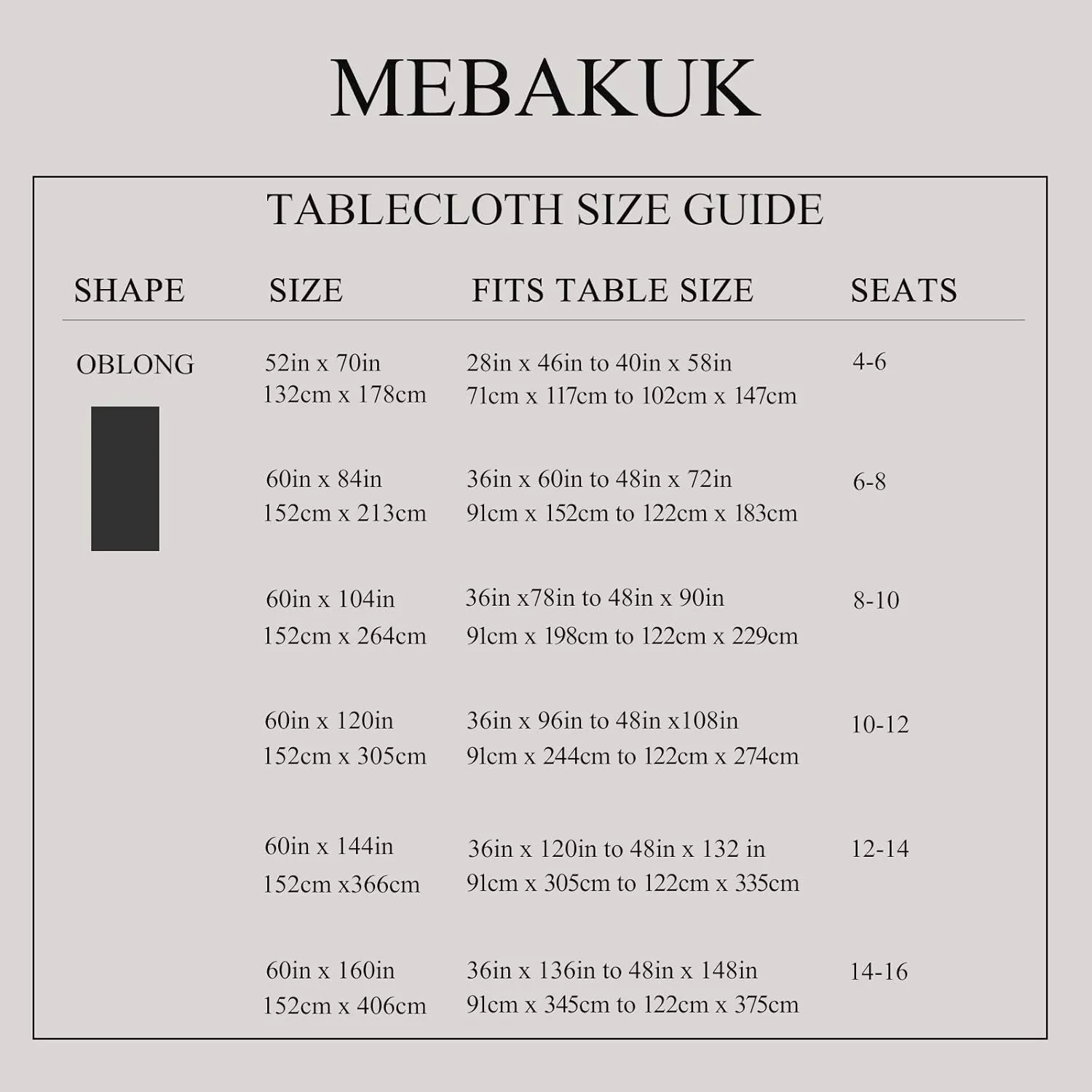 Mebakuk Rectangle Table Cloth Linen Farmhouse Tablecloth Waterproof Anti-Shrink Soft and Wrinkle Resistant Decorative Fabric Table Cover for Kitchen (Denim Blue, 60" x 104" (8-10 Seats))