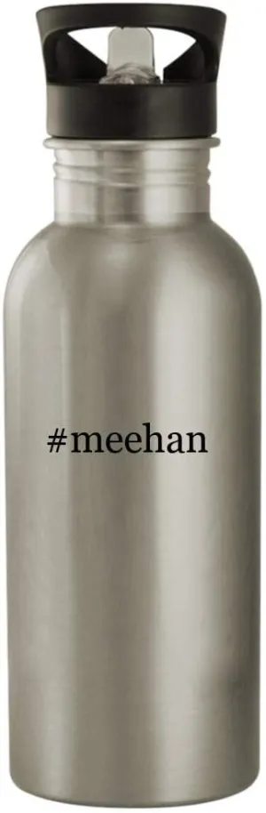 #meehan - 20oz Stainless Steel Hashtag Outdoor Water Bottle, Silver