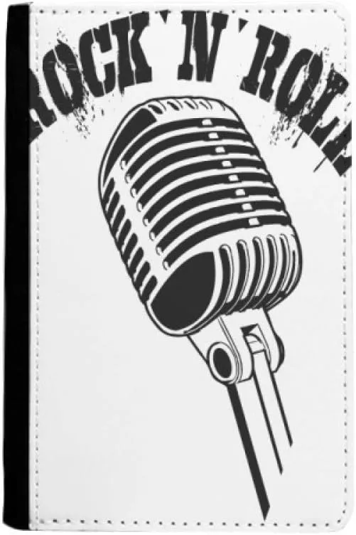 Microphone Illustrate Music Simple Pattern Passport Holder Notecase Burse Wallet Cover Card Purse