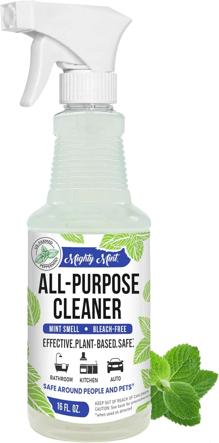 Mighty Mint All-Purpose Cleaner, Non-Toxic Spray for Home, Kitchen, Bathroom, Natural Peppermint Scent, 16oz