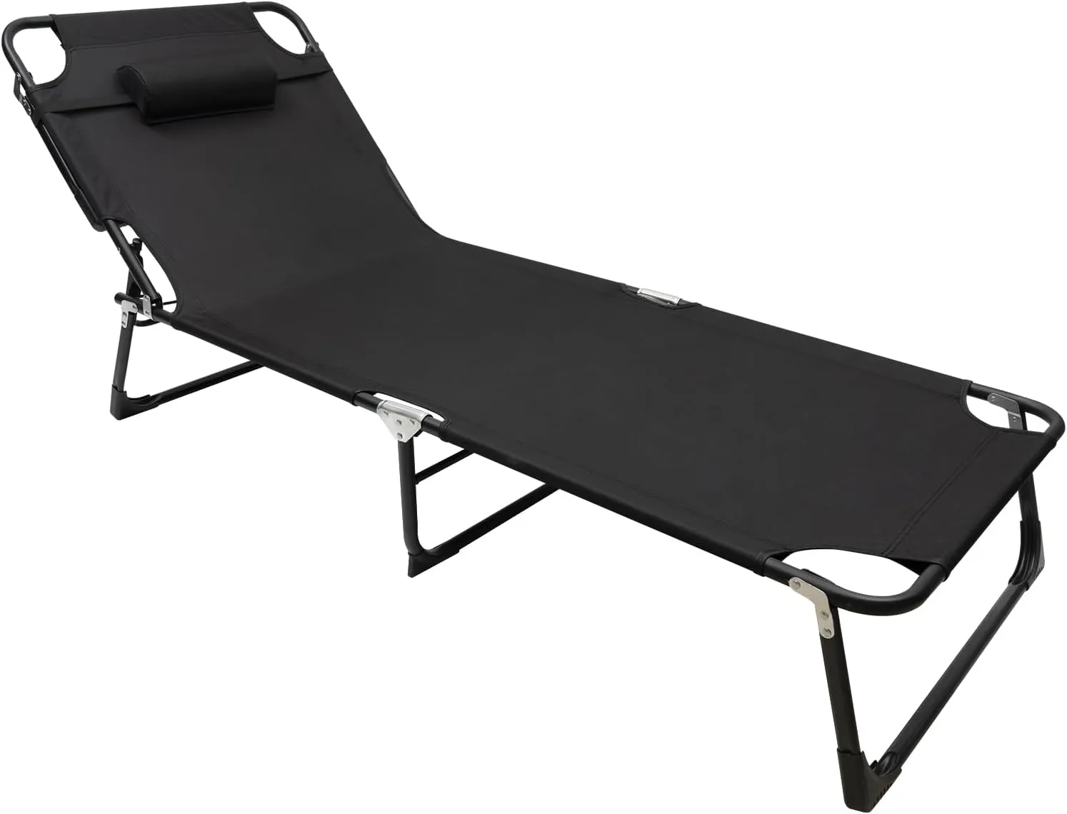 mignonnememe Camping Cots for Adults, 265lbs Support Folding Sleeping Cots Easy-to-Assemble Cot Tent Great for Camping, Lounging, & Elevated Sleeping (Black)
