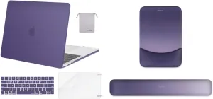MOSISO Compatible with MacBook Pro 13 inch Case M2 2024-2016,Rectangular Wrist Rest Support for Mouse Pad&Keyboard Set&&Keyboard Cover&Screen Protector&Storage Bag,Imperial Purple&Gradient Dark Purple