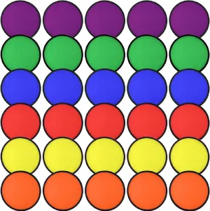 Mototo 30 Pieces Foldable Flying Disc Fans with Bag Folding Pocket Toy Set for Kids Fun Birthday Party Favors Summer Outdoor Activity Game Halloween Christmas, 6 Colors (Colorful 1)