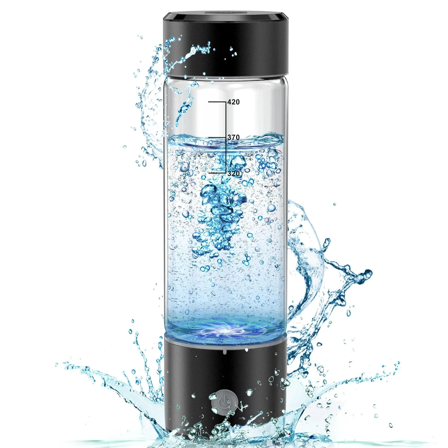 MOVOVA Upgrade Hydrogen Water Bottle, 3Min 2200PPB Rapid Hydrogen Water Generator -SPE PEM Tech, 14OZ Portable Hydro Water Machine, Health Care Gifts for Husband, Wife, Family, Friends