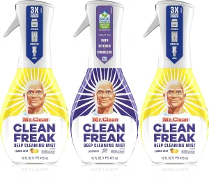 Mr. Clean All Purpose Cleaner, Clean Freak Mist for Bathroom & Kitchen Cleaner, Lavender & Lemon Scent, 3 Count (16 fl oz each)