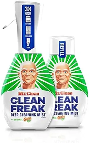 Mr. Clean Freak Deep Cleaning Mist Multi-Surface Spray with Gain Original Bundle, 1 Starter   1 Refill