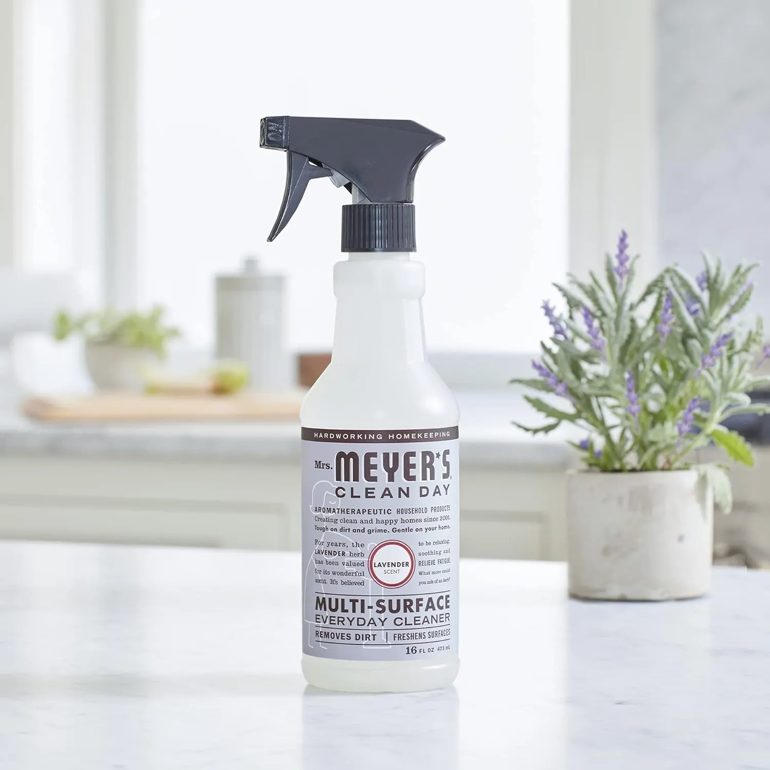 MRS. MEYER'S CLEAN DAY Multi-Surface Everyday Cleaner, Cruelty Free Formula, Lavender Scent, 16 oz- Pack of 3