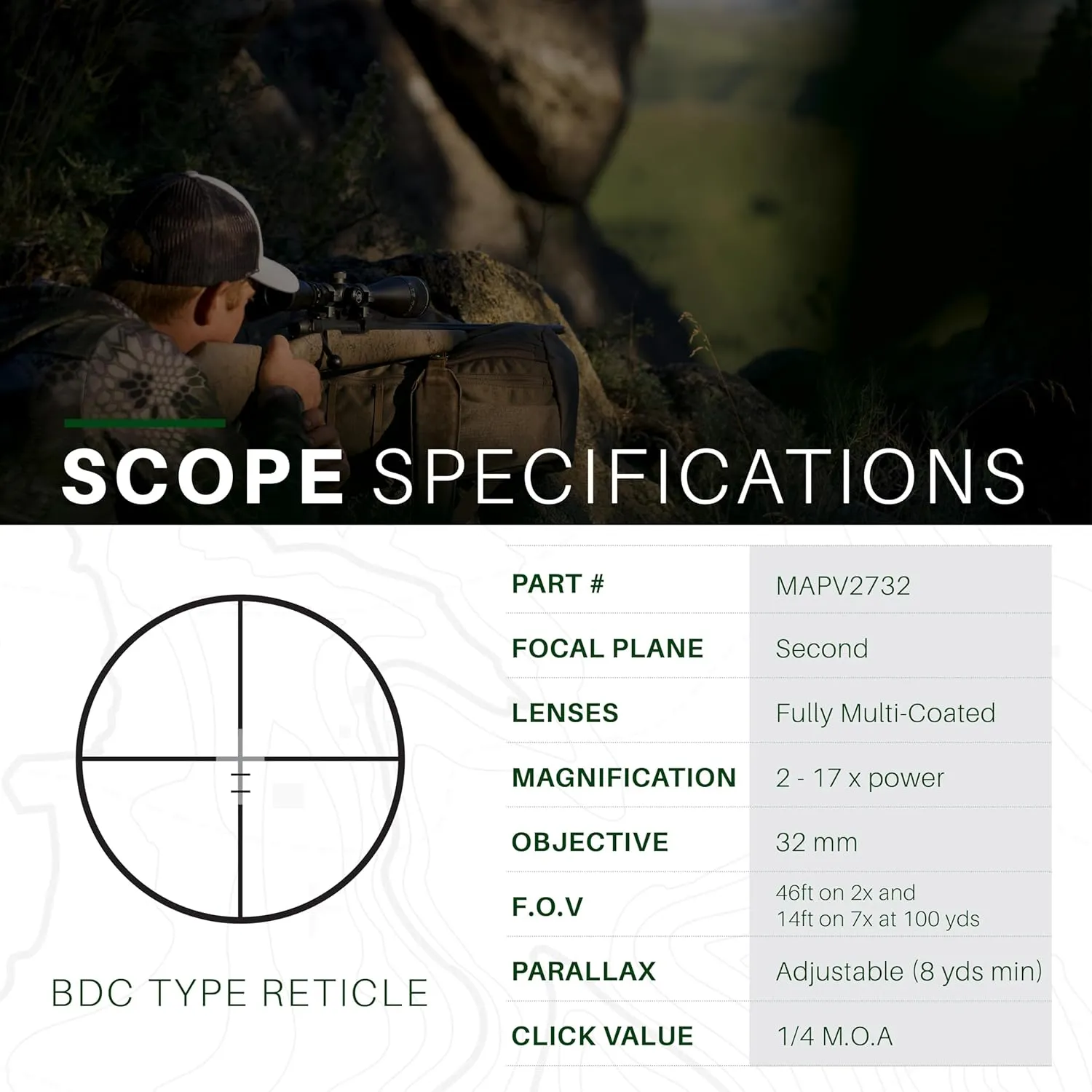 Mueller Optics (APV) All Purpose Hunting Rifle Scope, Short and Long Range Variability