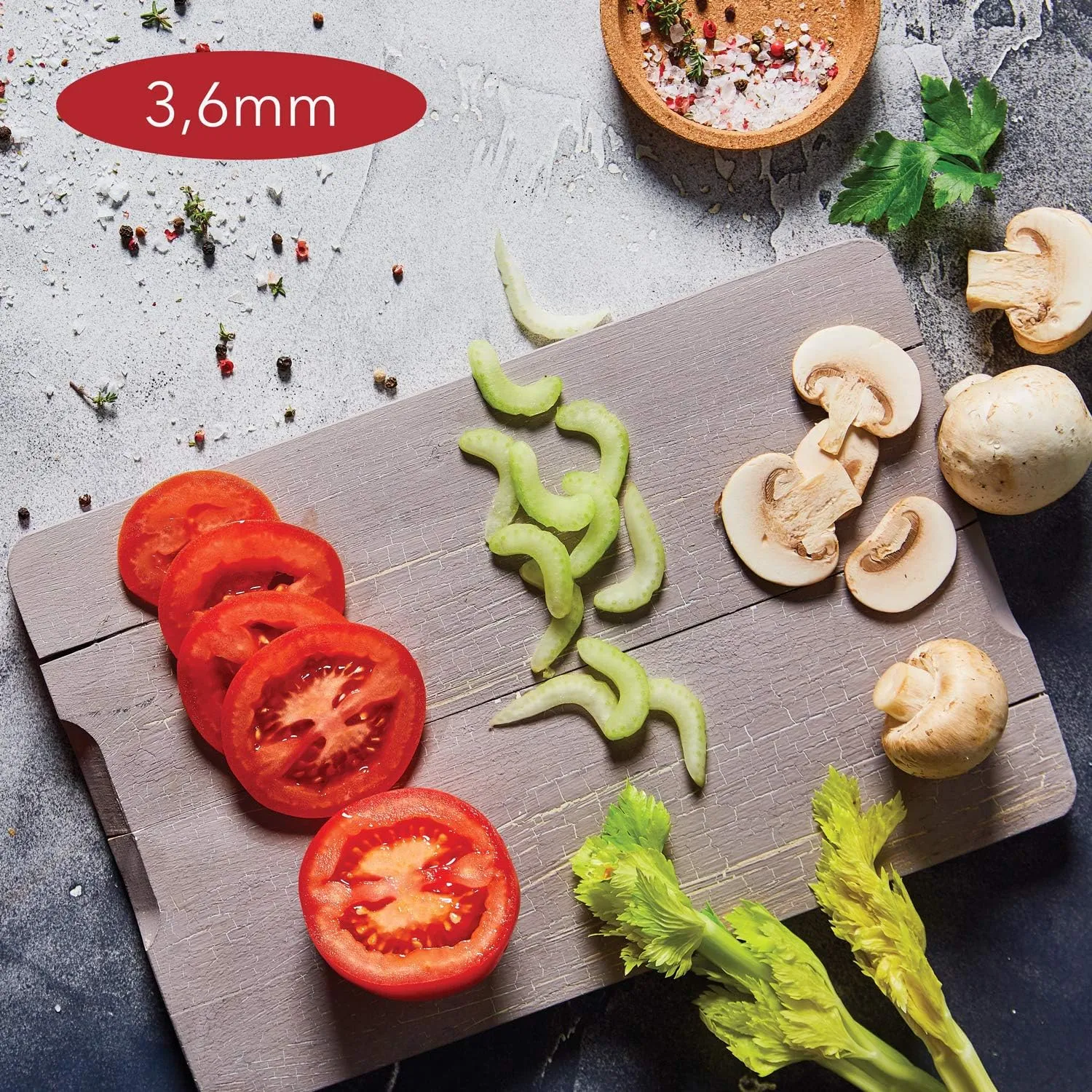 Multi Slicer Set (Slicer   Safety Guard) • Vegetable Slicer for Fruits & Vegetables • 2 Thickness Settings • Compact Mini Kitchen Slicer • Color: Green with Gray Handle