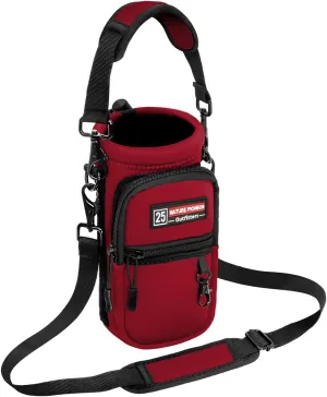 NATURE PIONEOR Water Bottle Holder with Strap,Water Bottle Carrier Bag Sling Sleeve with Adjustable Shoulder Strap & Handle and Large Phone Pocket for Walking,Hiking,Travelling for 25oz/32oz/40oz/64oz