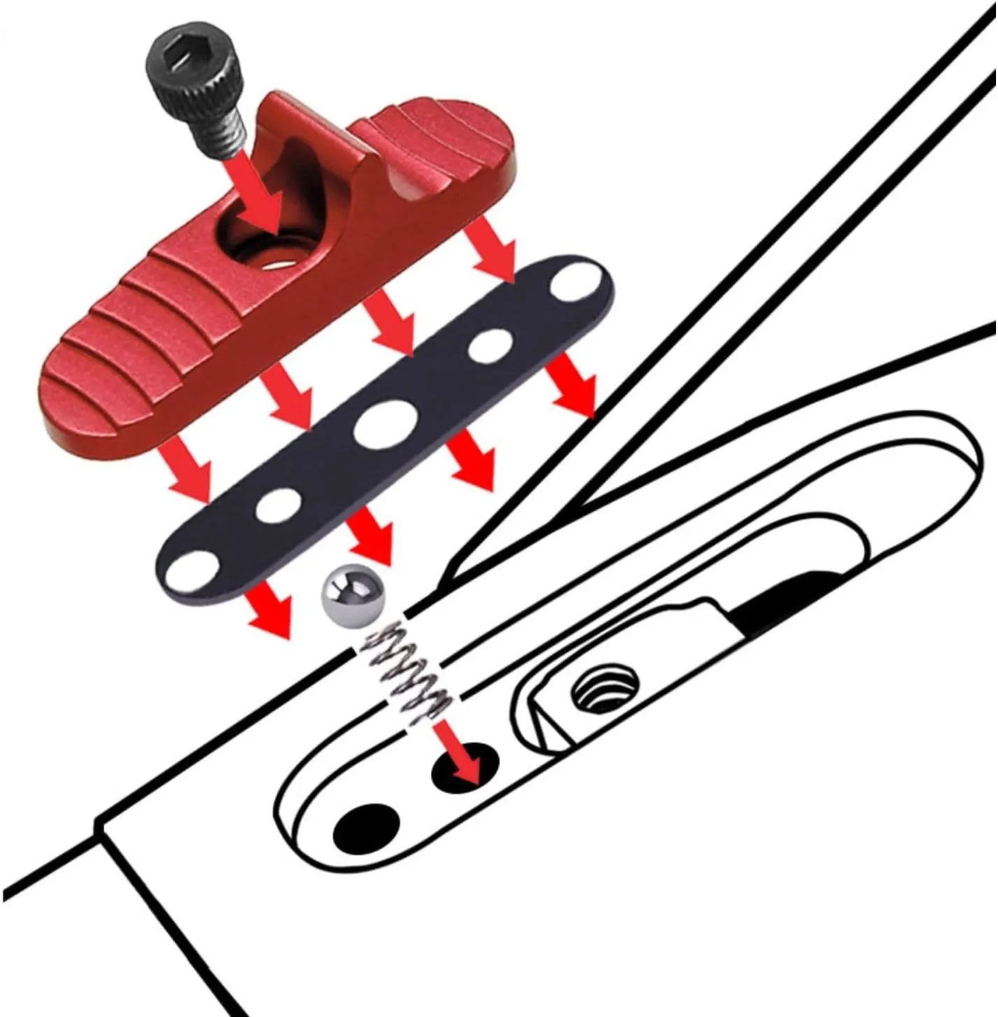 NDZ Performance Safety Replacement Kit for Mossberg 500 590 88 835 940 12/20 Aluminum - Ball & Steel Plate Kit, Made in The USA - Choose Color & Kit